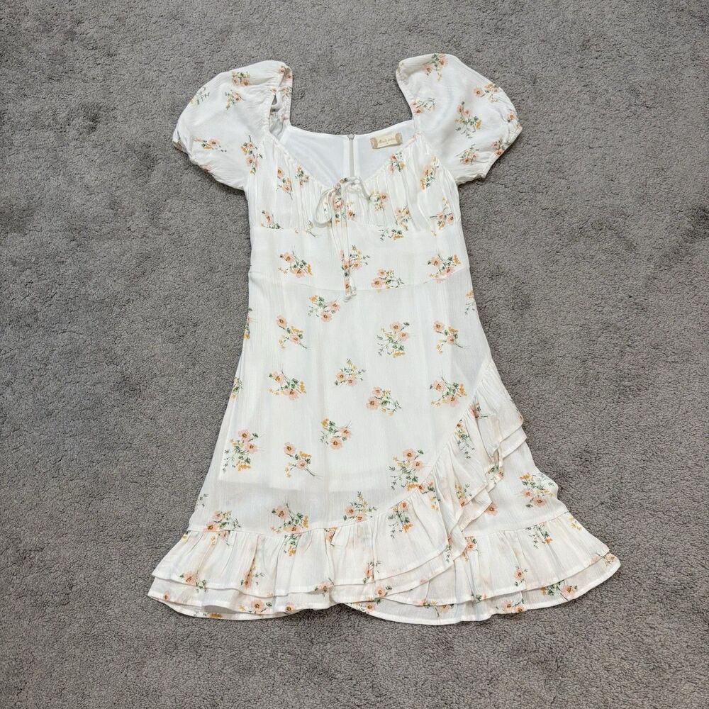 Altar’d State White Babydoll Dress Size M Milkmaid Cottagecore Prairie